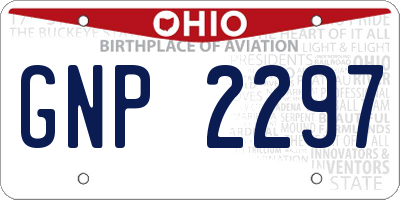 OH license plate GNP2297