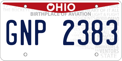 OH license plate GNP2383