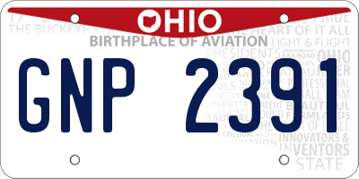 OH license plate GNP2391