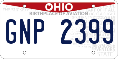 OH license plate GNP2399