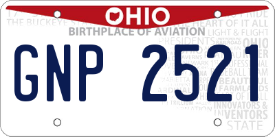 OH license plate GNP2521