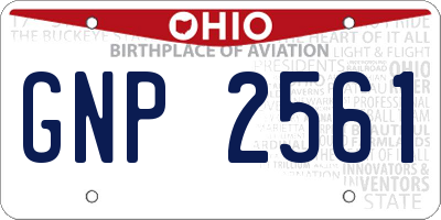 OH license plate GNP2561
