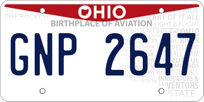 OH license plate GNP2647