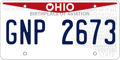 OH license plate GNP2673