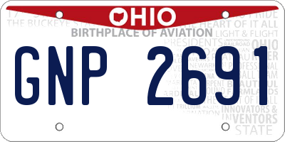 OH license plate GNP2691
