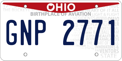 OH license plate GNP2771