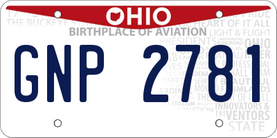 OH license plate GNP2781