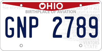 OH license plate GNP2789