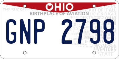 OH license plate GNP2798
