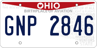 OH license plate GNP2846