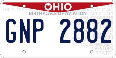 OH license plate GNP2882