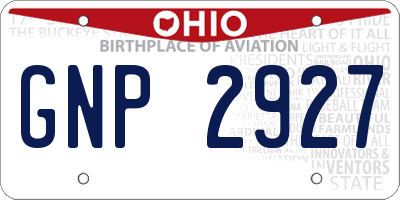 OH license plate GNP2927