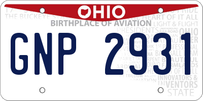 OH license plate GNP2931