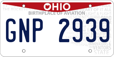 OH license plate GNP2939