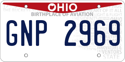 OH license plate GNP2969