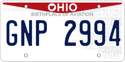 OH license plate GNP2994
