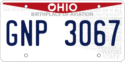 OH license plate GNP3067