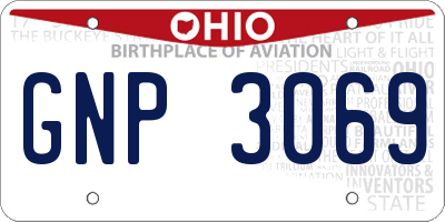 OH license plate GNP3069
