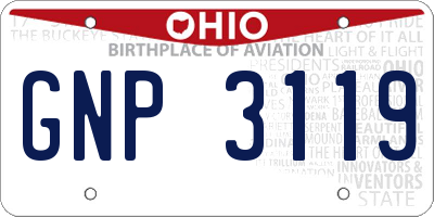OH license plate GNP3119