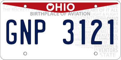 OH license plate GNP3121