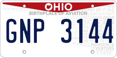 OH license plate GNP3144