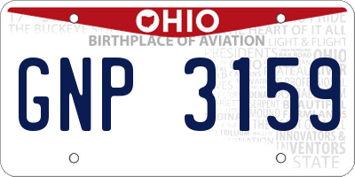 OH license plate GNP3159