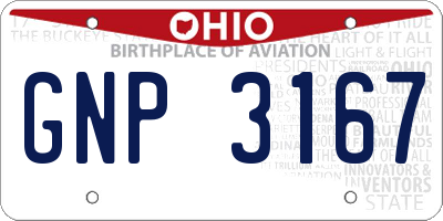 OH license plate GNP3167