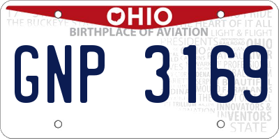 OH license plate GNP3169