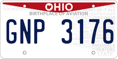 OH license plate GNP3176