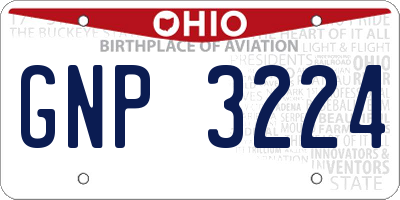 OH license plate GNP3224