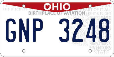 OH license plate GNP3248