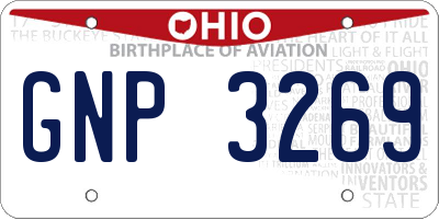 OH license plate GNP3269