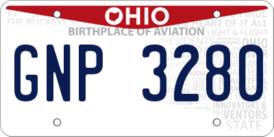 OH license plate GNP3280