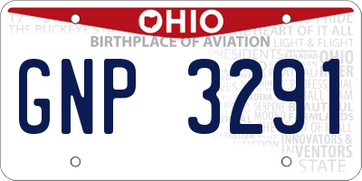 OH license plate GNP3291