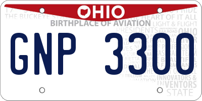 OH license plate GNP3300