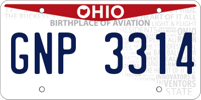 OH license plate GNP3314