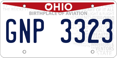 OH license plate GNP3323