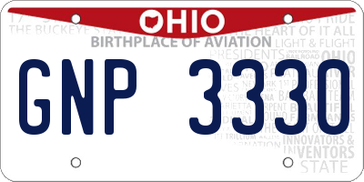 OH license plate GNP3330