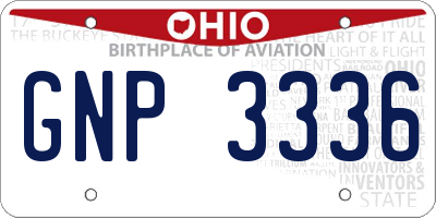 OH license plate GNP3336