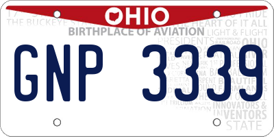 OH license plate GNP3339