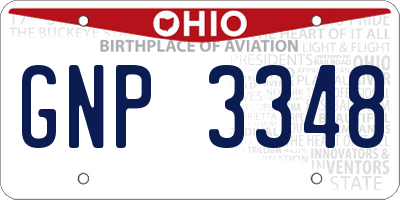 OH license plate GNP3348