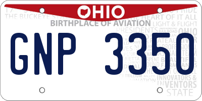 OH license plate GNP3350