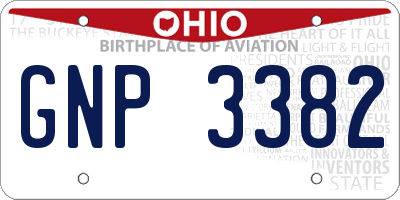 OH license plate GNP3382