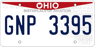 OH license plate GNP3395