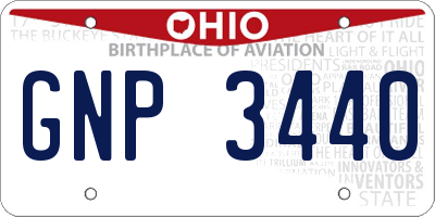 OH license plate GNP3440
