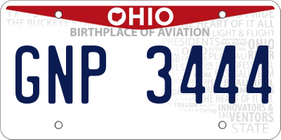 OH license plate GNP3444