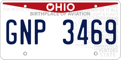 OH license plate GNP3469