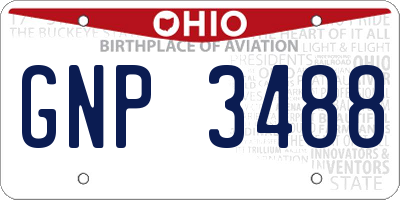 OH license plate GNP3488