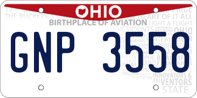 OH license plate GNP3558