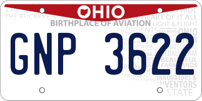 OH license plate GNP3622